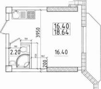 Квартира-студия 18,64 м²