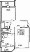 2-комнатная квартира 56,25 м²