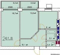 2-комнатная квартира 61,8 м²