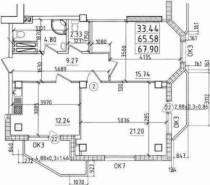 2-комнатная квартира 67,90 м²