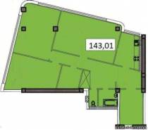 3-комнатная квартира 143,01 м²