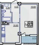 1-комнатная квартира 37,95 м²