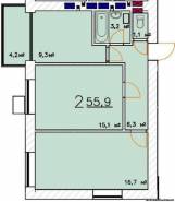 2-комнатная квартира 55,9 м²