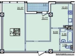 2-комнатная квартира 63,98 м²