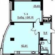 1-комнатная квартира 84,14 м²