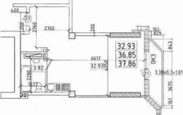 Квартира-студия 37,86 м²