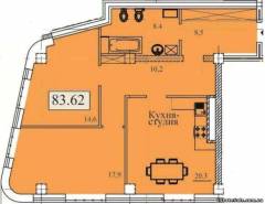 2-комнатная квартира 83,62 м²