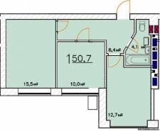 2-комнатная квартира 50,7 м²