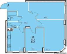 3-комнатная квартира 83,7 м²