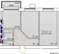 2-комнатная квартира 57,2 м²