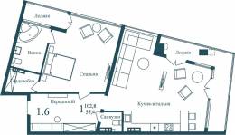 1-комнатная квартира 102,8 м²