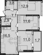 3-комнатная квартира 67,5 м²