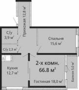 2-комнатная квартира 66,8 м²