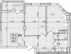 2-комнатная квартира 68,2 м²