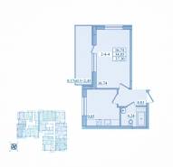 1-комнатная квартира 37,30 м²