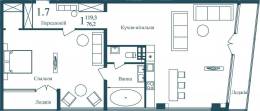 1-комнатная квартира 119,3 м²