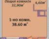 Планировка 38,60 м² Жилой комплекс «Михайловский городок»