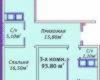 Планировка 93,80 м² Жилой комплекс «Михайловский городок»