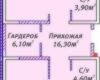 Планировка 96,50 м² Жилой комплекс «Михайловский городок»