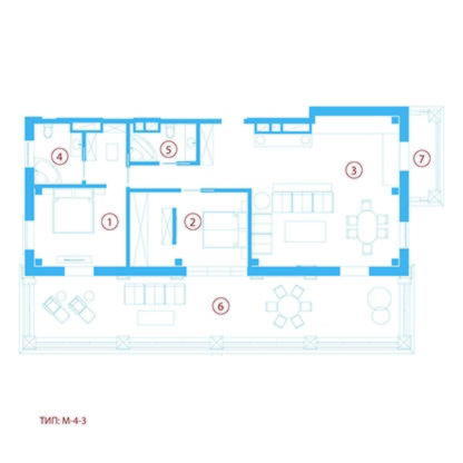 трехкомнатной квартиры 115,70 м²