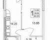 Планировка 40,55 м² Жилой комплекс «Новые Черемушки»