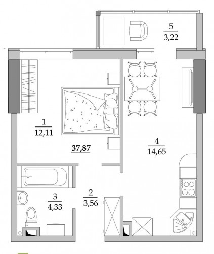 37,87 м²