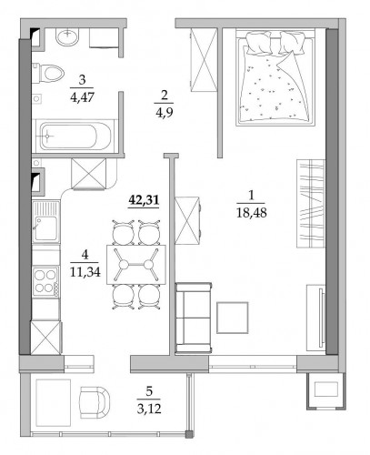 42,31 м²