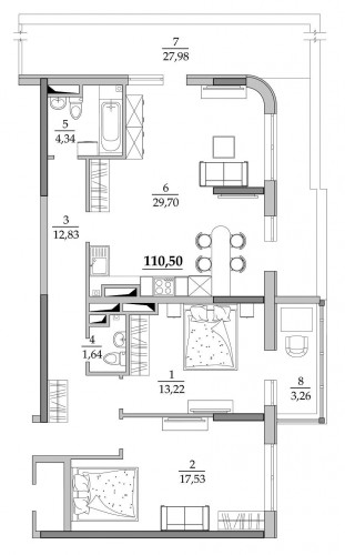 110,50 м²