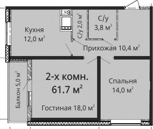 61,70 м²