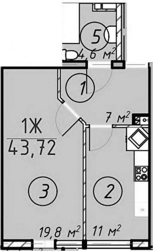 43,72 м²