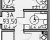 Планировка 93,50 м² Жилой комплекс «ЛесSky»