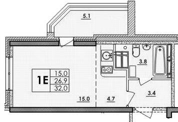 32,00 м²