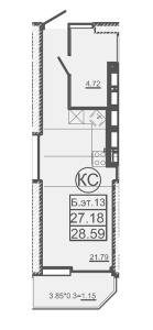 28,59 м²