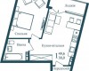 Планировка 49,60 м² Жилой комплекс Kandinsky