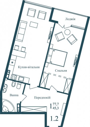 77,70 м²