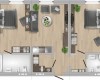 Планировка 64,50 м² Жилой комплекс GuestHouse