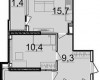 Планировка 53,50 м² Жилой комплекс «Манхэттен»