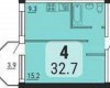 Планировка 32,7 м² Жилой комплекс «Малинки»