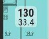 Планировка 33,4 м² Жилой комплекс «Малинки»