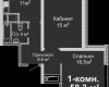 Планировка 58,3 м² Жилой комплекс «Скай Сити»